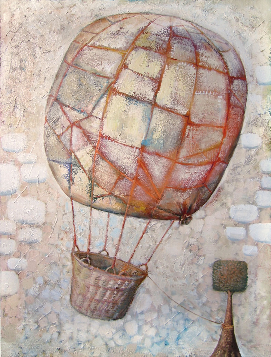 Картина воздушный шар с корзиной